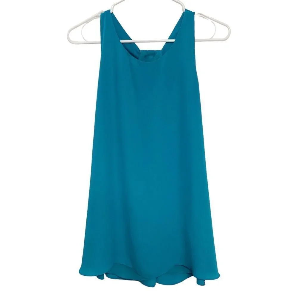Willi Smith Racerback Keyhole back Tank Blouse Teal Size Medium